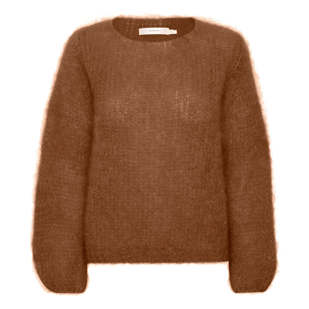 Inwear Women's Brown Round-Neck Knitwear, S/M, Jetraiw Pullover
