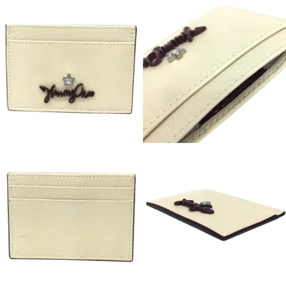 Jimmy Choo Pre-owned Leather wallets Beige Dames
