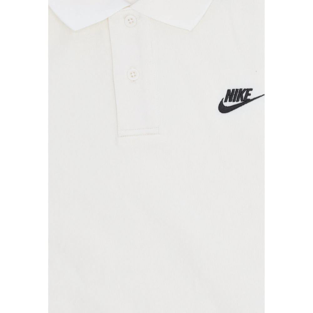 Nike Lange Mouw Polo Club Shirt White Heren