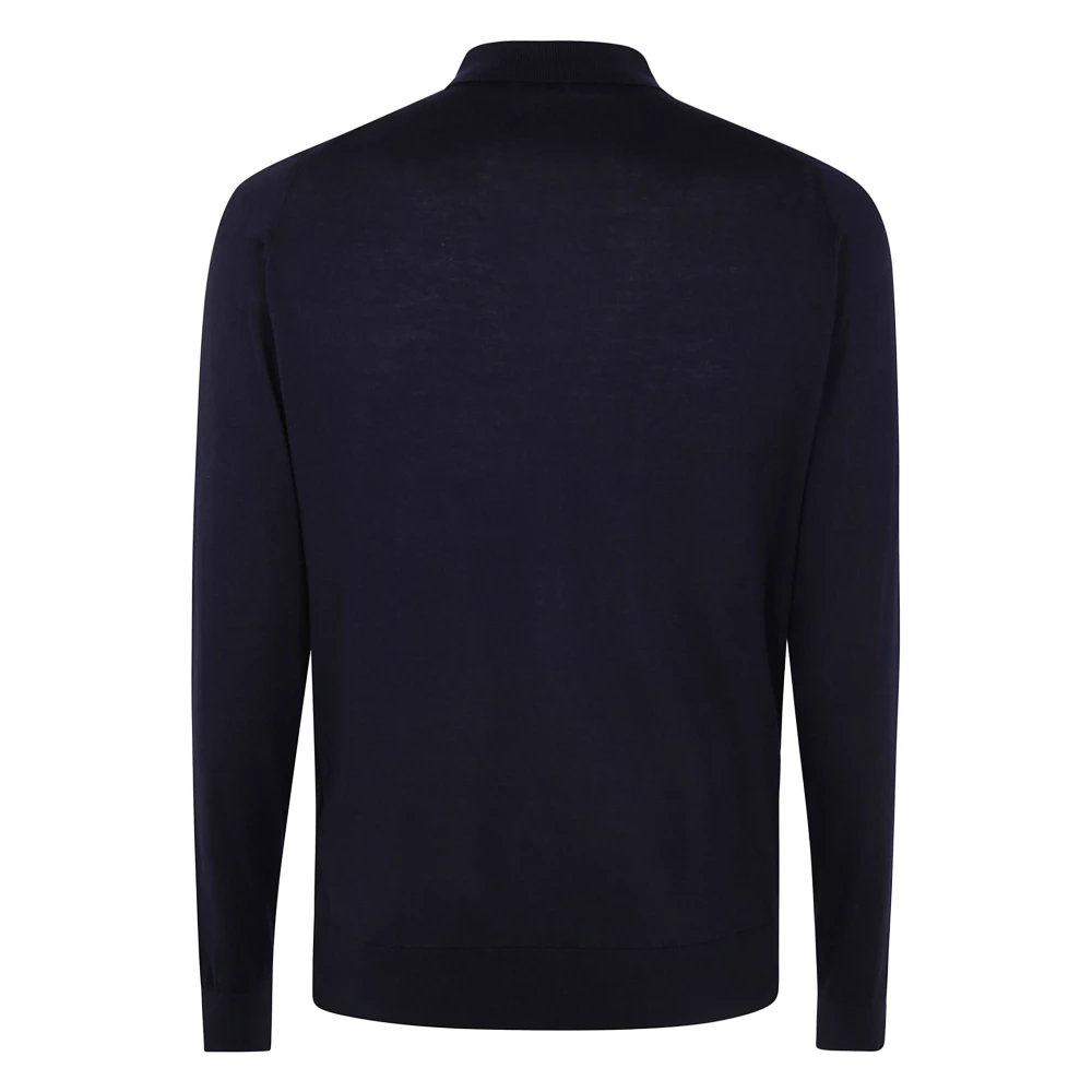 John Smedley Lange mouwen shirt in Bradwell stijl Blue Heren