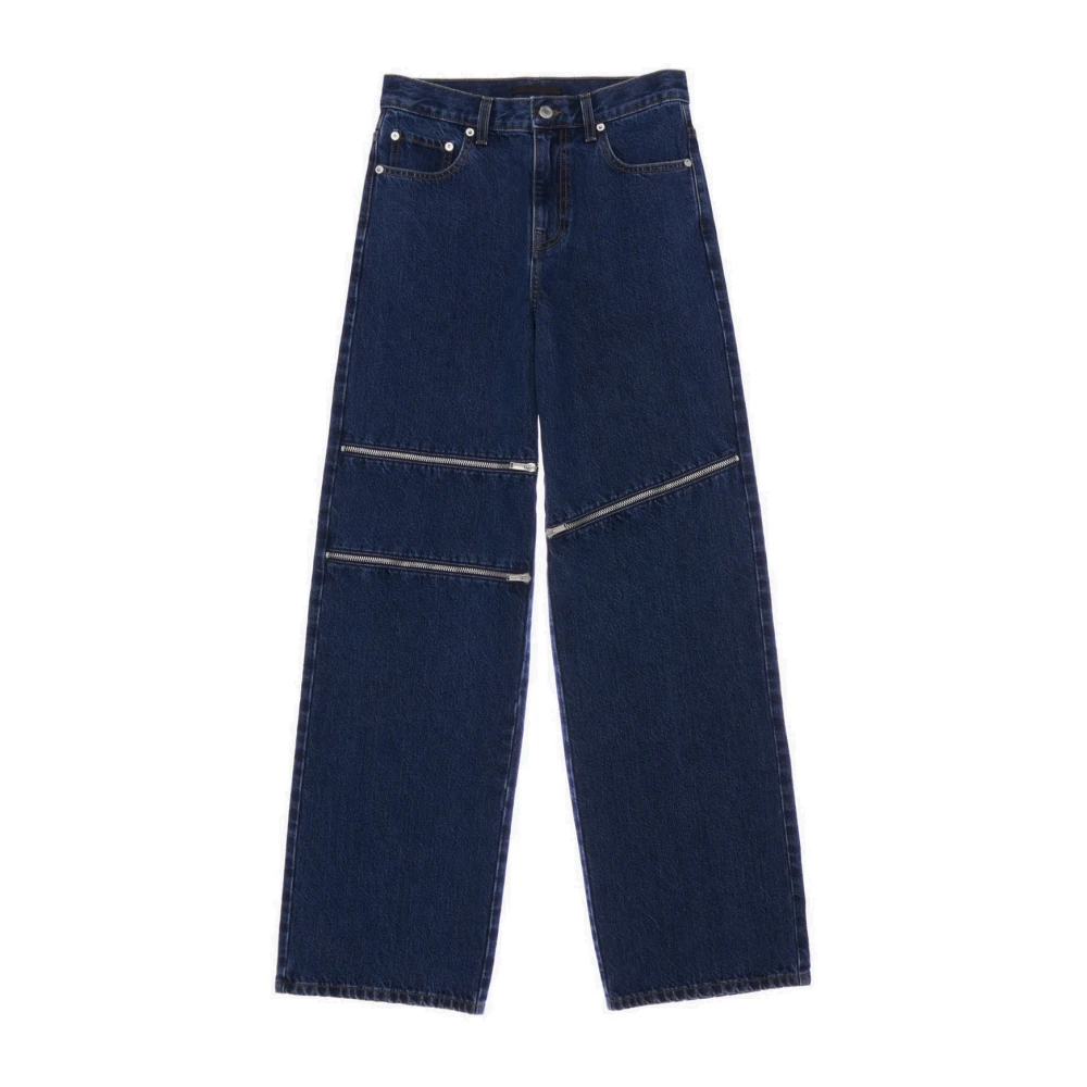 Helmut Lang Zip Jeans met Metalen Details Blue Dames