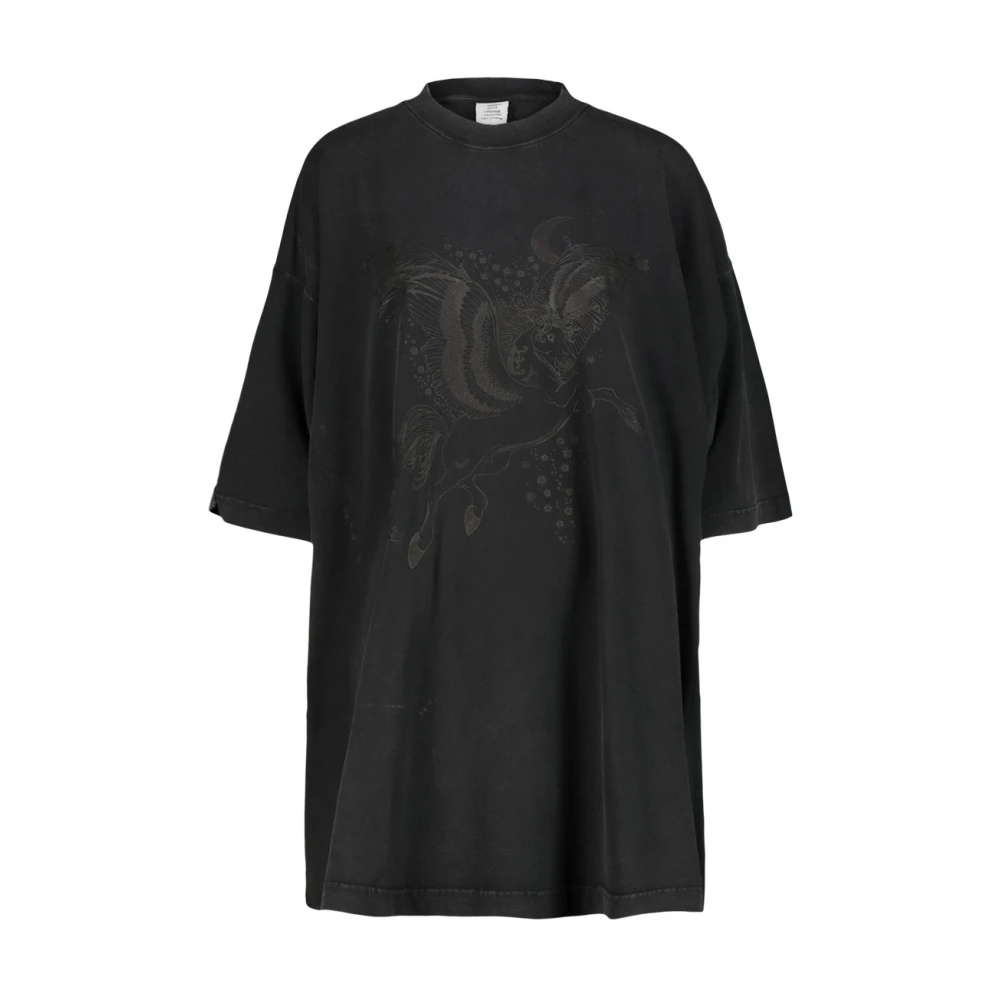 Vetements Vliegende Eenhoorn Tonal T-shirt Black Dames