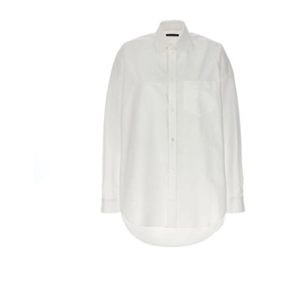 Balenciaga Oversize Poplin Shirt Vrouwen Italië Gemaakt White Dames