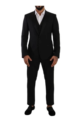 Svart Slim Fit 3-delat Kostym