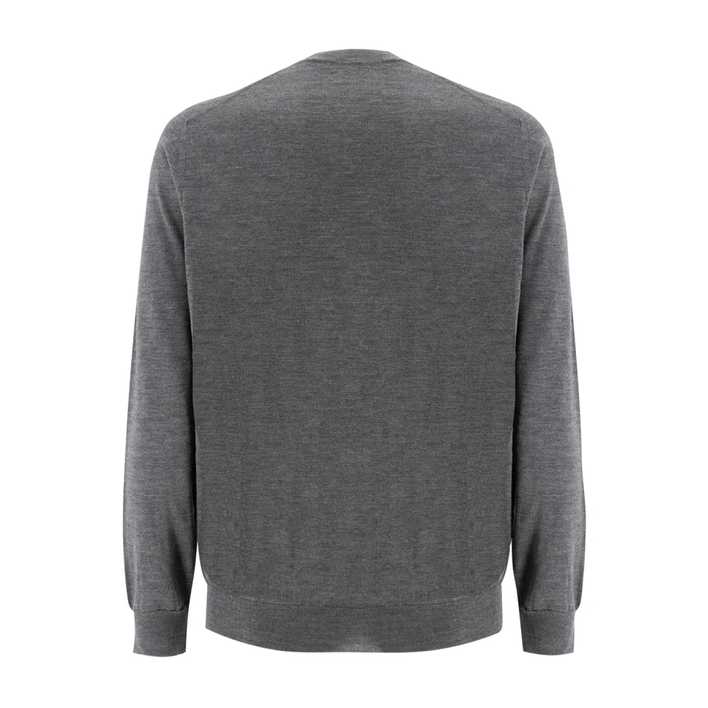 Drumohr Merino Wol Knoop Cardigan Gray Heren