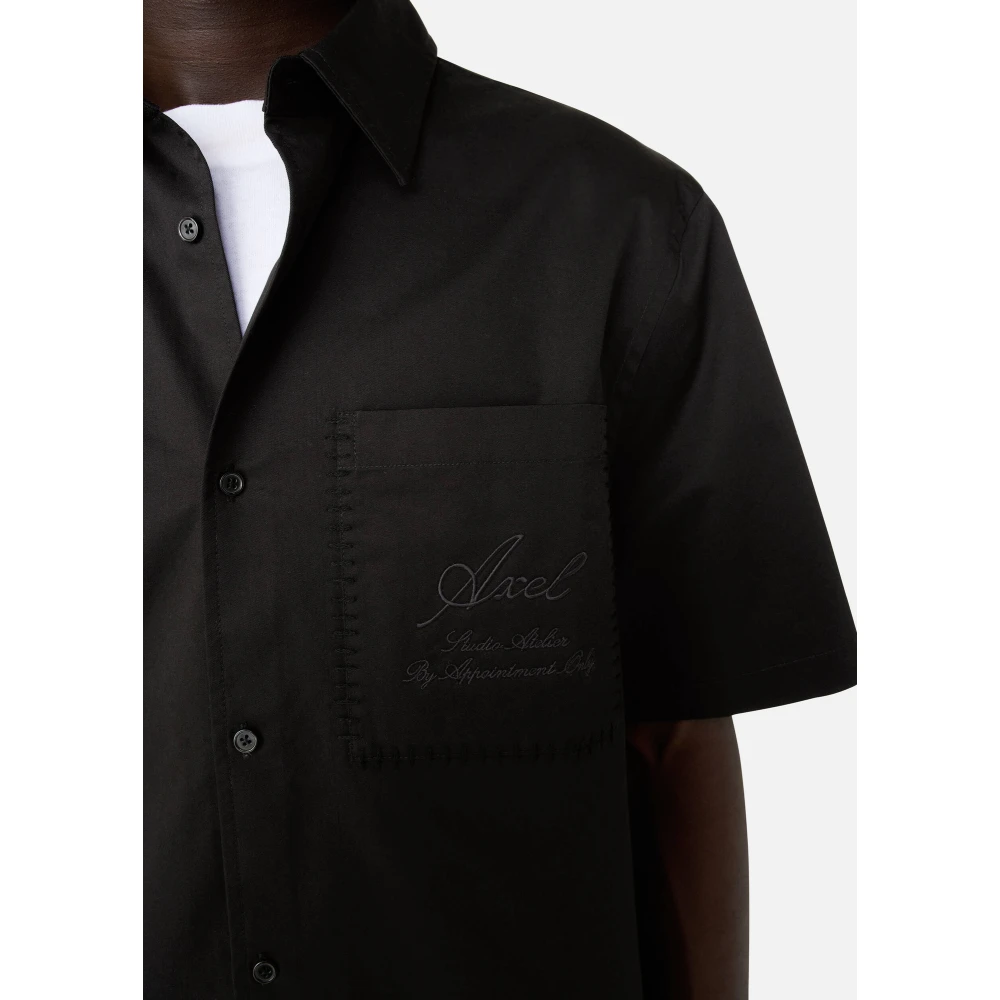 Axel Arigato Shirt met Stitch-borduursel Black Heren