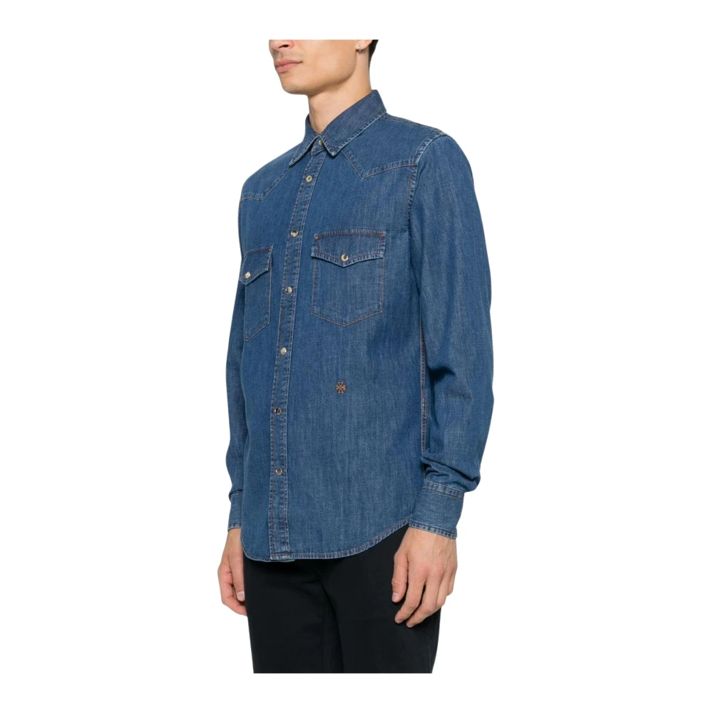 Jacob Cohën R2 Western Cotton-Denim Shirt - Male - Denim Shirts - Blue - L - Shirts