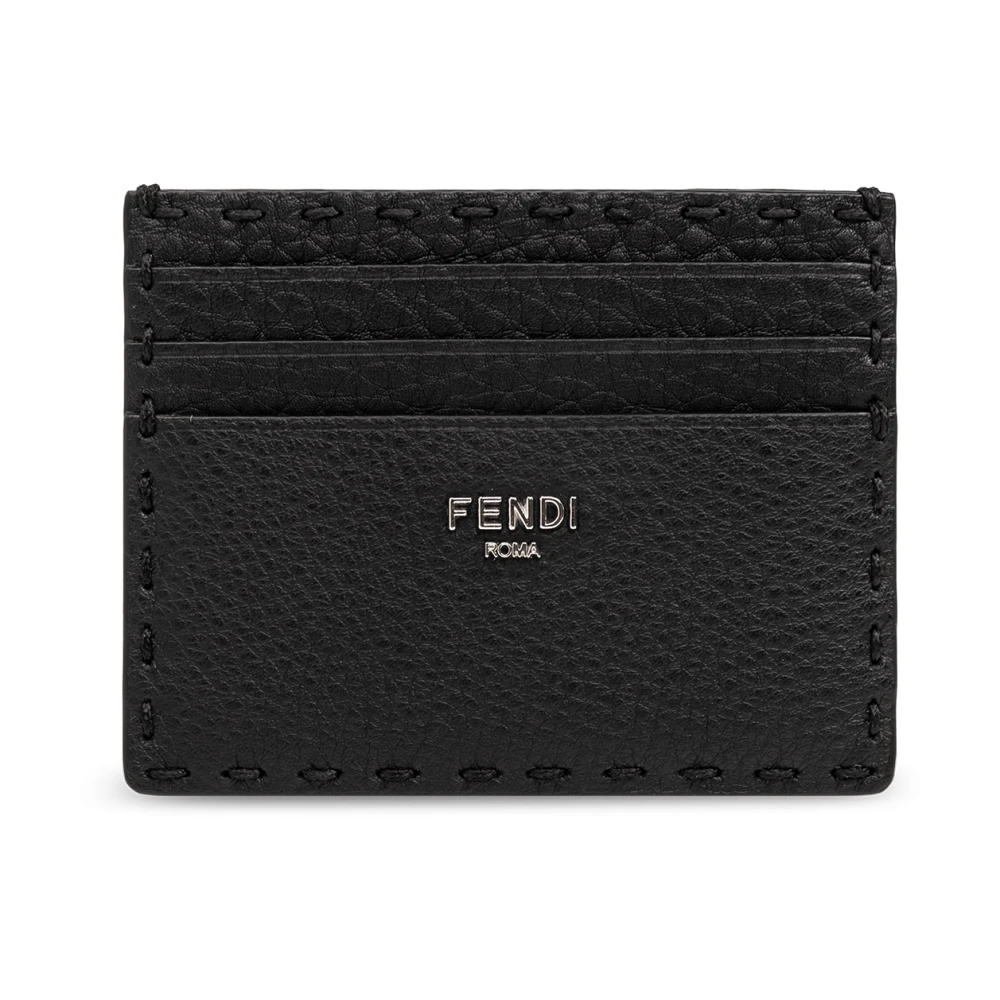 Fendi Leren kaarthouder Black Heren