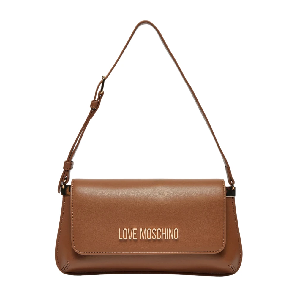 Love Moschino Gladde kameel schoudertas Brown Dames