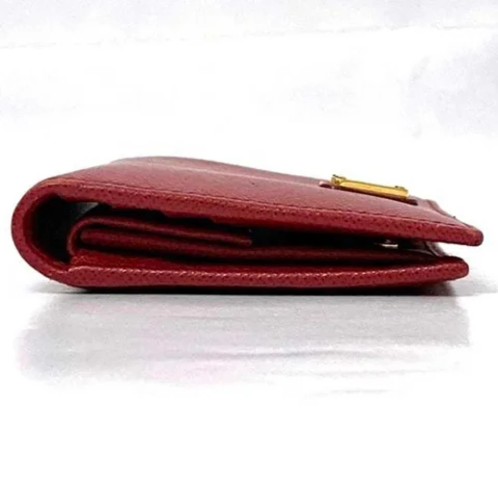 Prada Vintage Pre-owned Leather wallets Red Dames