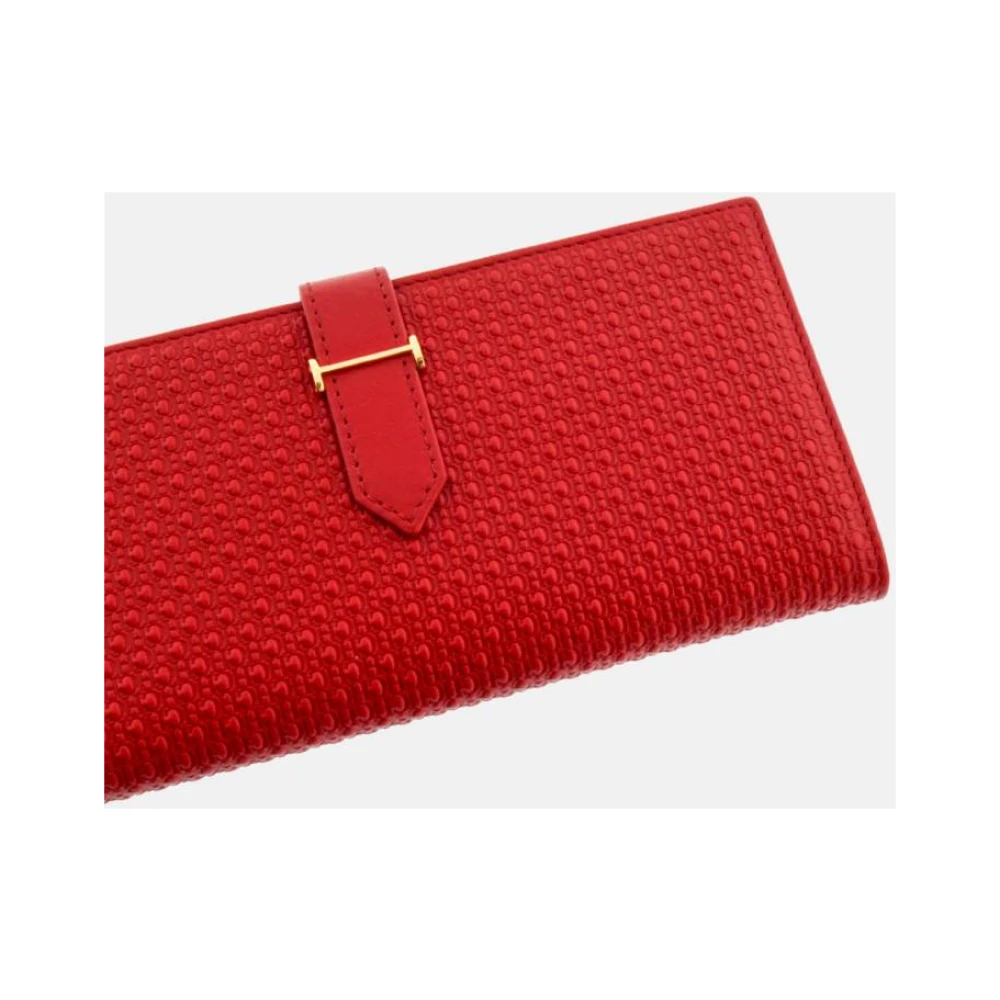 Carolina Herrera Rode Insignia Initialen Leren Portemonnee Red Dames