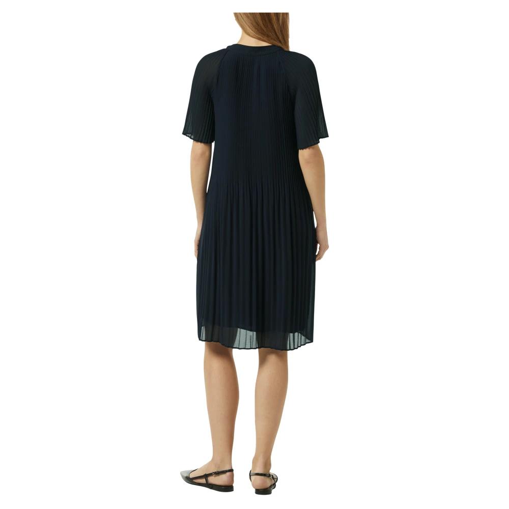 comma Stromende Chiffon Geplooide Jurk Blue Dames