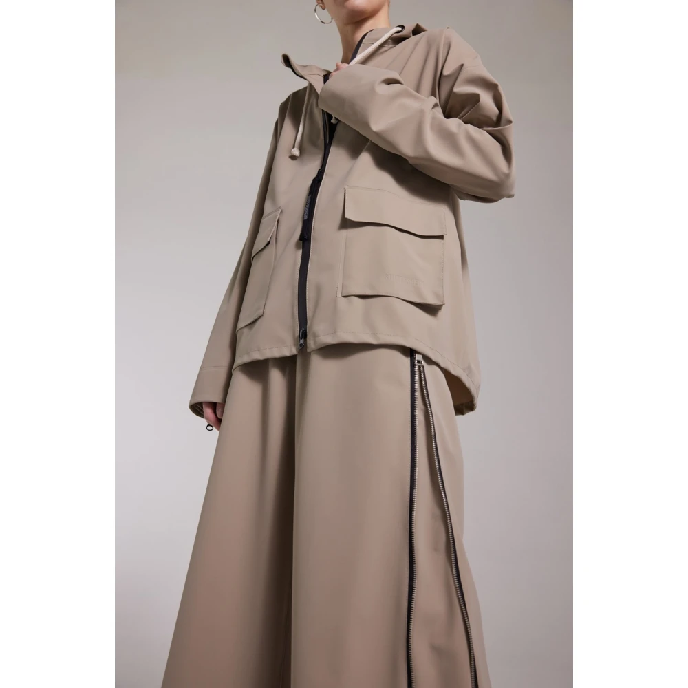 Stutterheim Matte Rits Regenjas Beige Dames