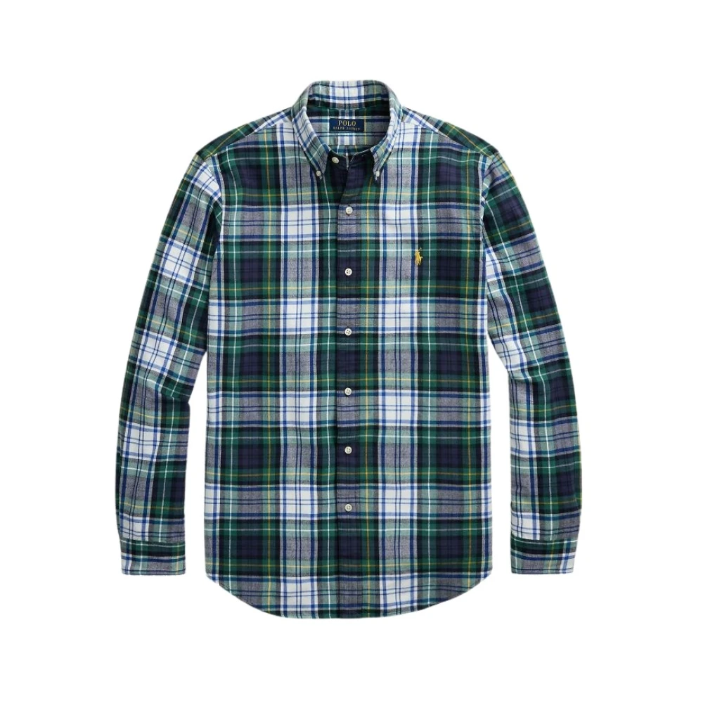 Polo Ralph Lauren Geborstelde geruite Oxford-overhemd Green Heren