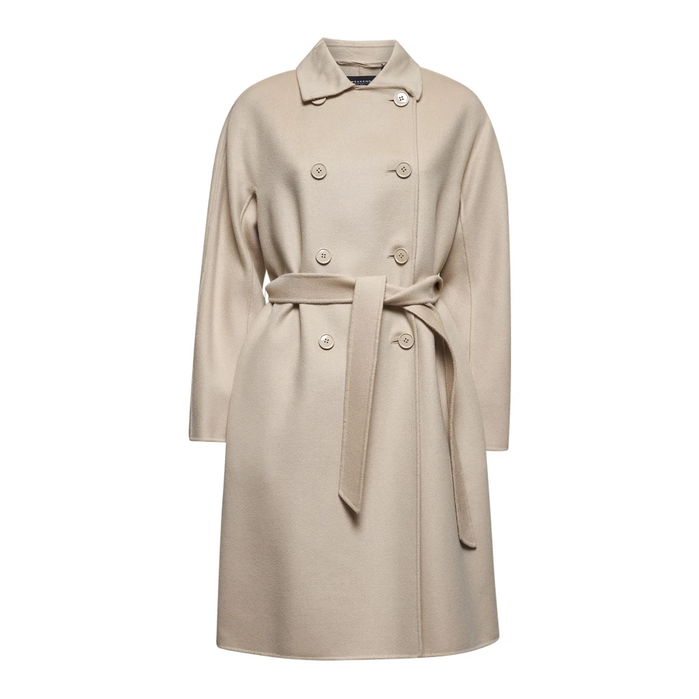 Max Mara Weekend Asymmetrische Geribbelde Taille Sweatshirt Jurk Beige Dames