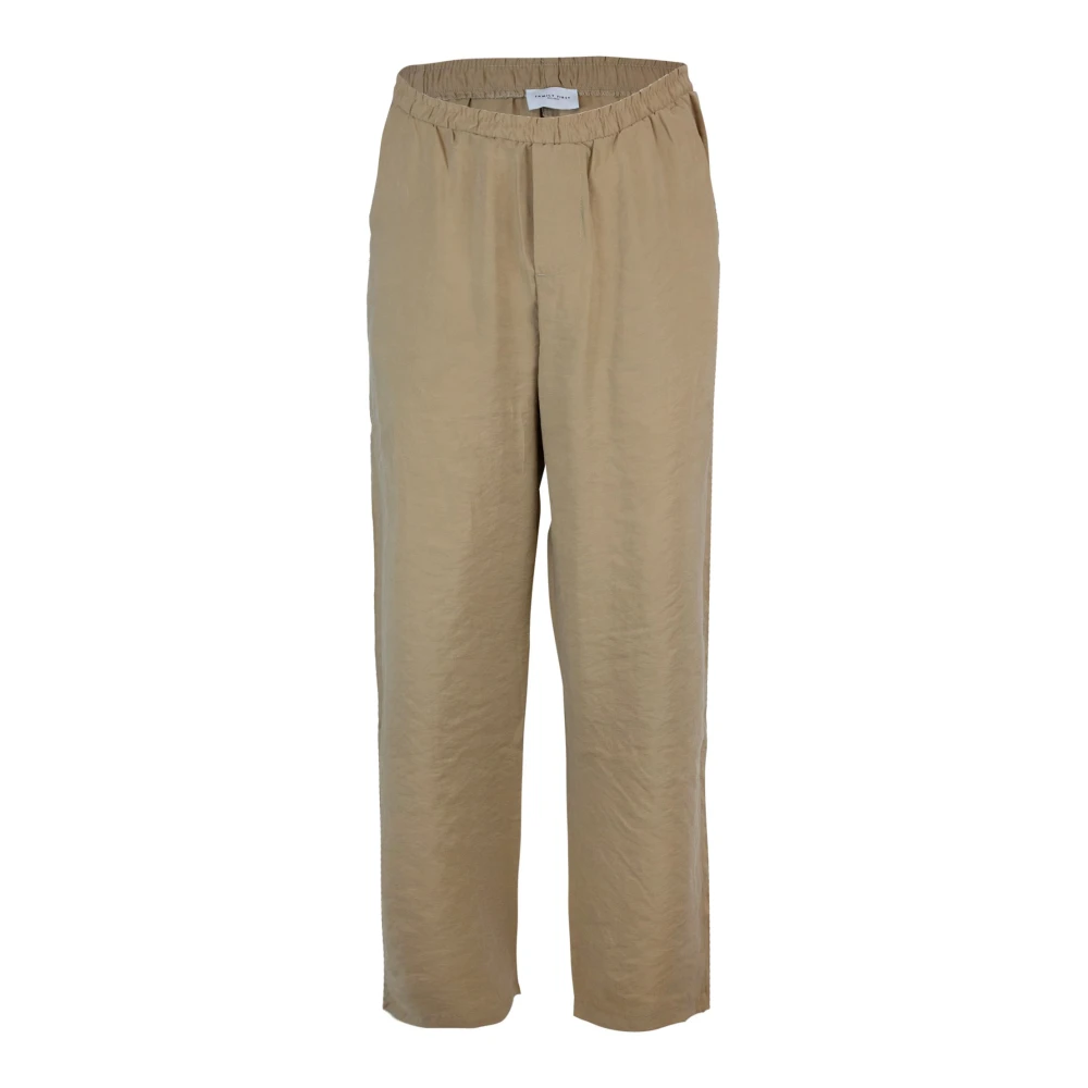 Family First Elastische taille wijde pijp broek Beige Heren