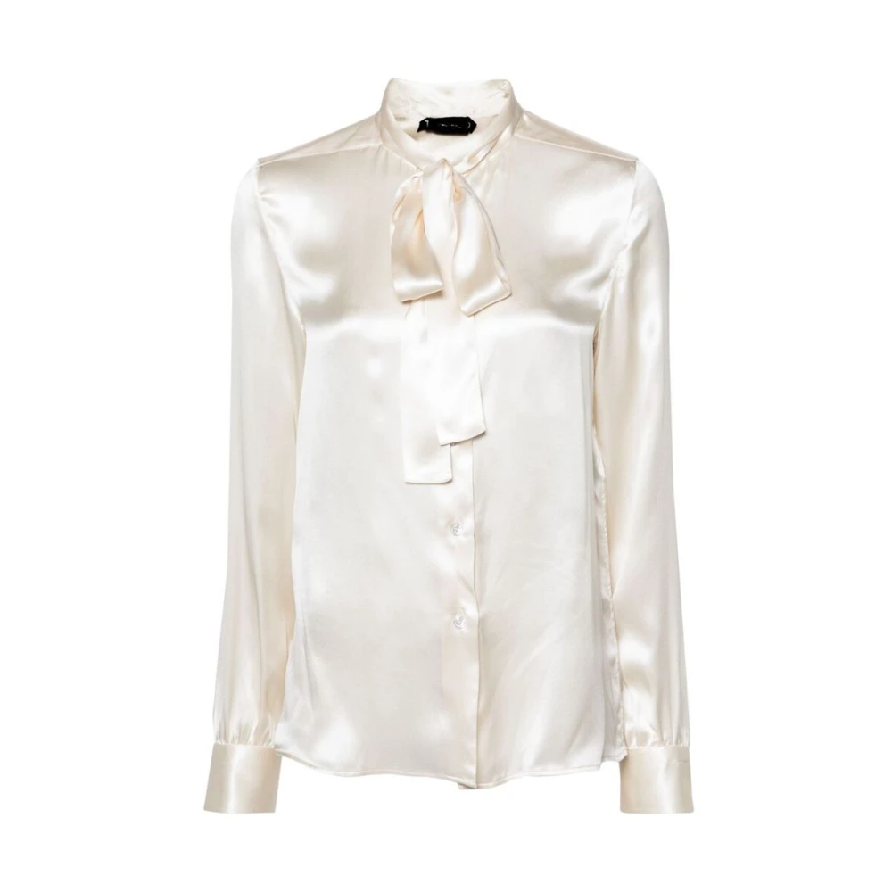 Tom Ford Zijden Witte Blouse met Lavallière Kraag White Dames