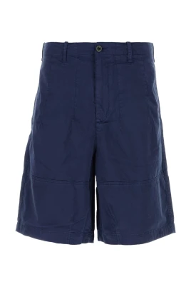 Blå Stretch Bomull Bermuda Shorts