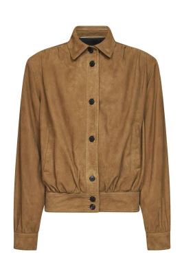 Gathered Suede Jacket