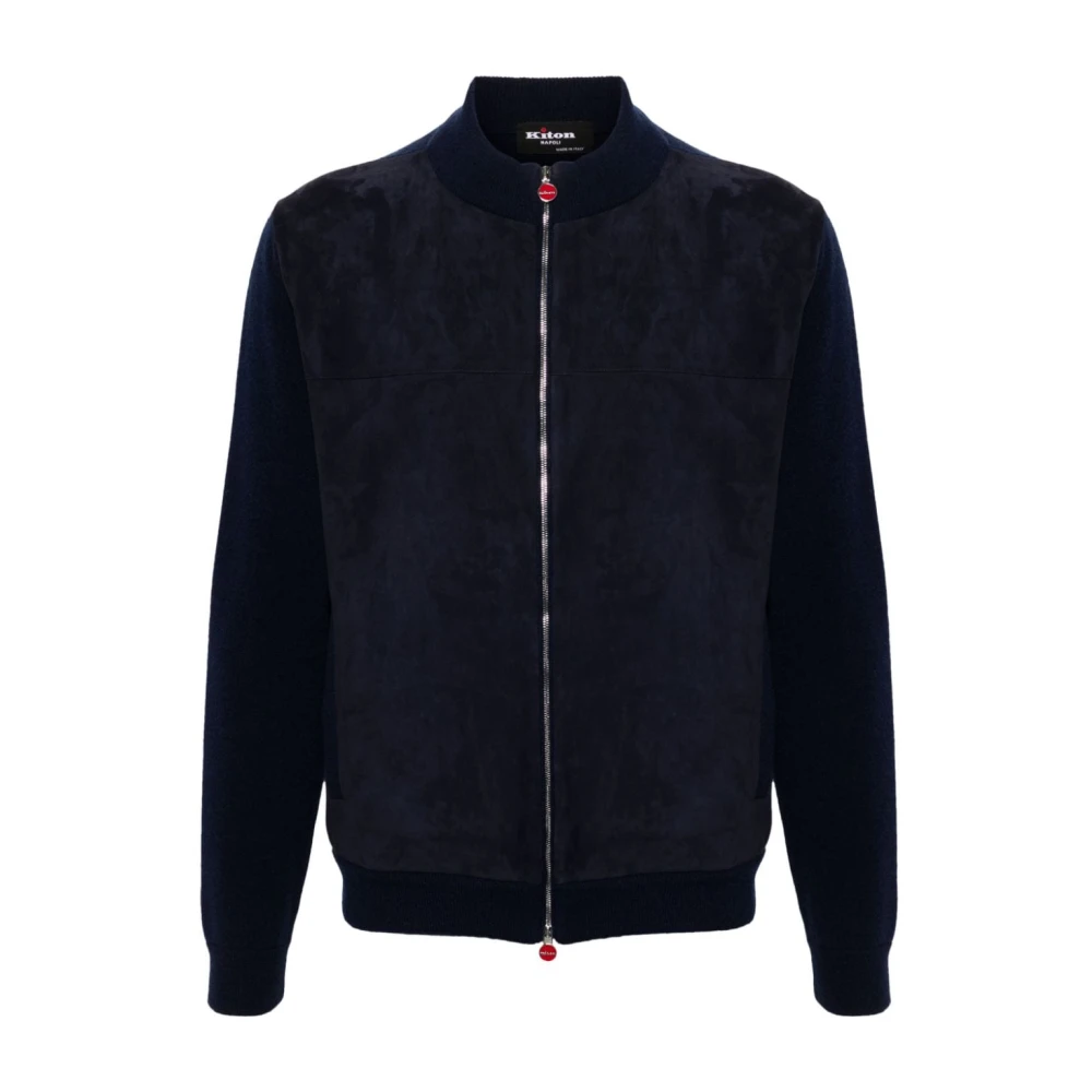 Kiton Blauwe Winterjas Blue Heren