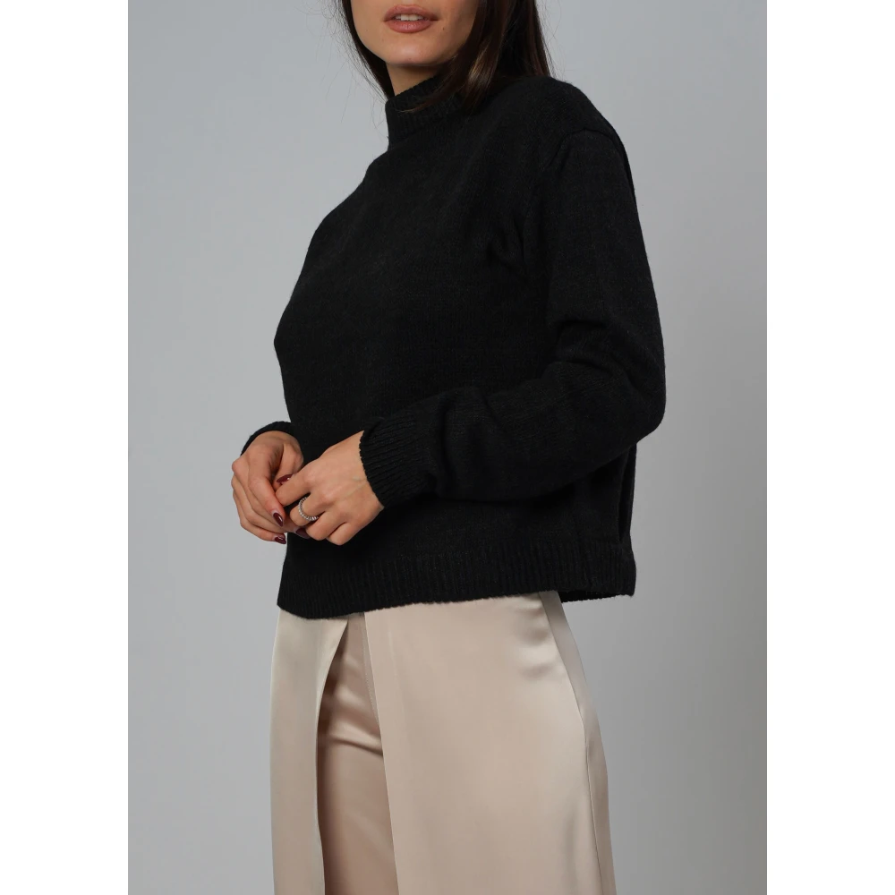 H2O Hoge hals wollen trui Black Dames