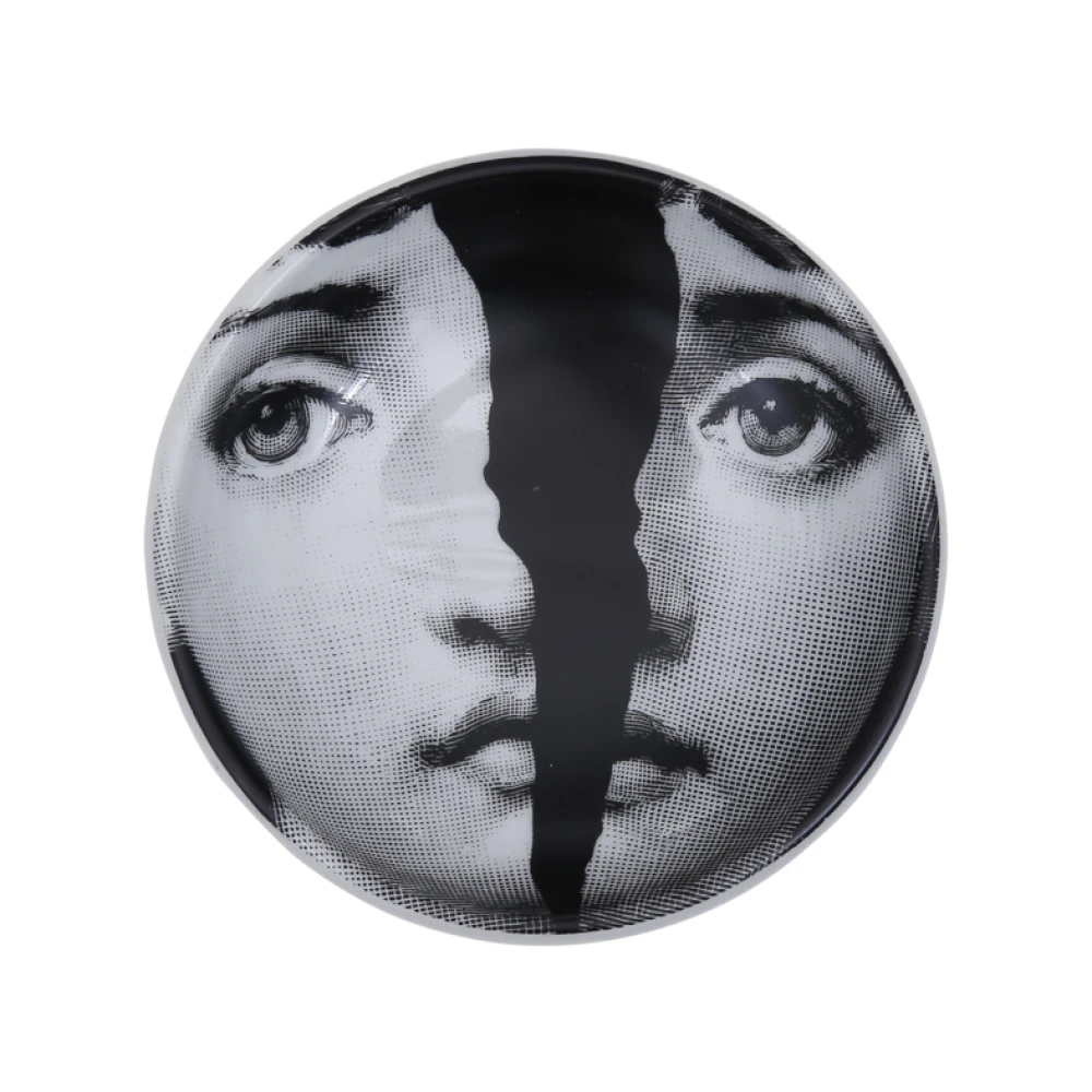 Fornasetti Zwart Wit Ronde Asbak Tema E Variazioni N.10 Black Dames