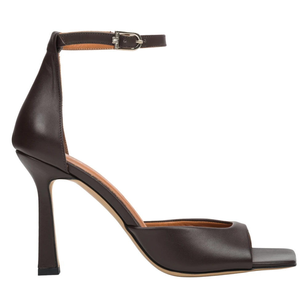 Estro Brown High Heel Sandals, Female, 7 Uk, Kitten Heel Sandals