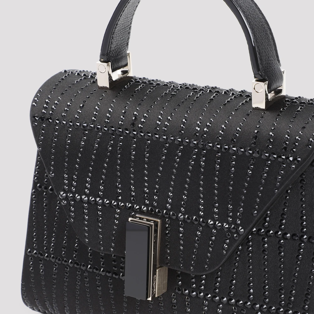 Valextra Zwarte Satijnen Handtas Black Dames