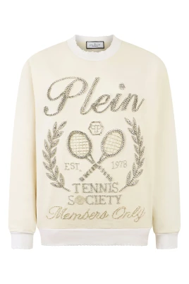 Washed Sweatshirt Tennis Society Strass