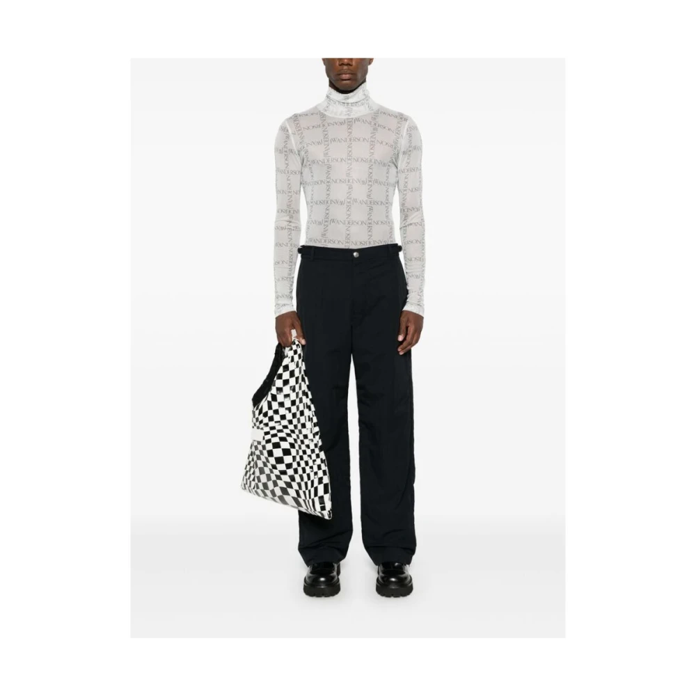 JW Anderson Mesh Logo Print Sweater White Heren