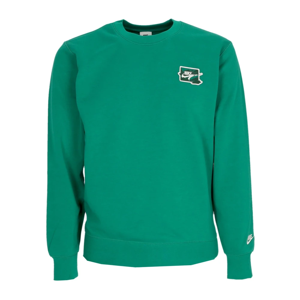 Nike Men's Green Sweatshirts, L, Lightweight Crewneck Sweatshirt