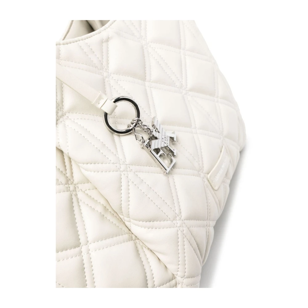 Emporio Armani Gewatteerde Witte Leren Tote Tas White Dames