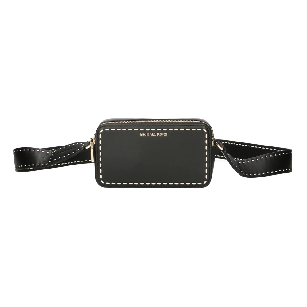Michael Kors Zwarte leren schoudertas Black Dames