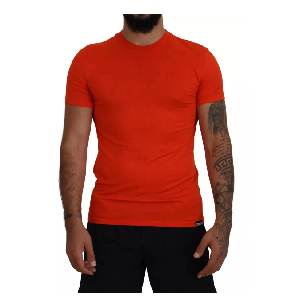 Dsquared2 Oranje Crewneck T-Shirt Regular Fit Orange Heren
