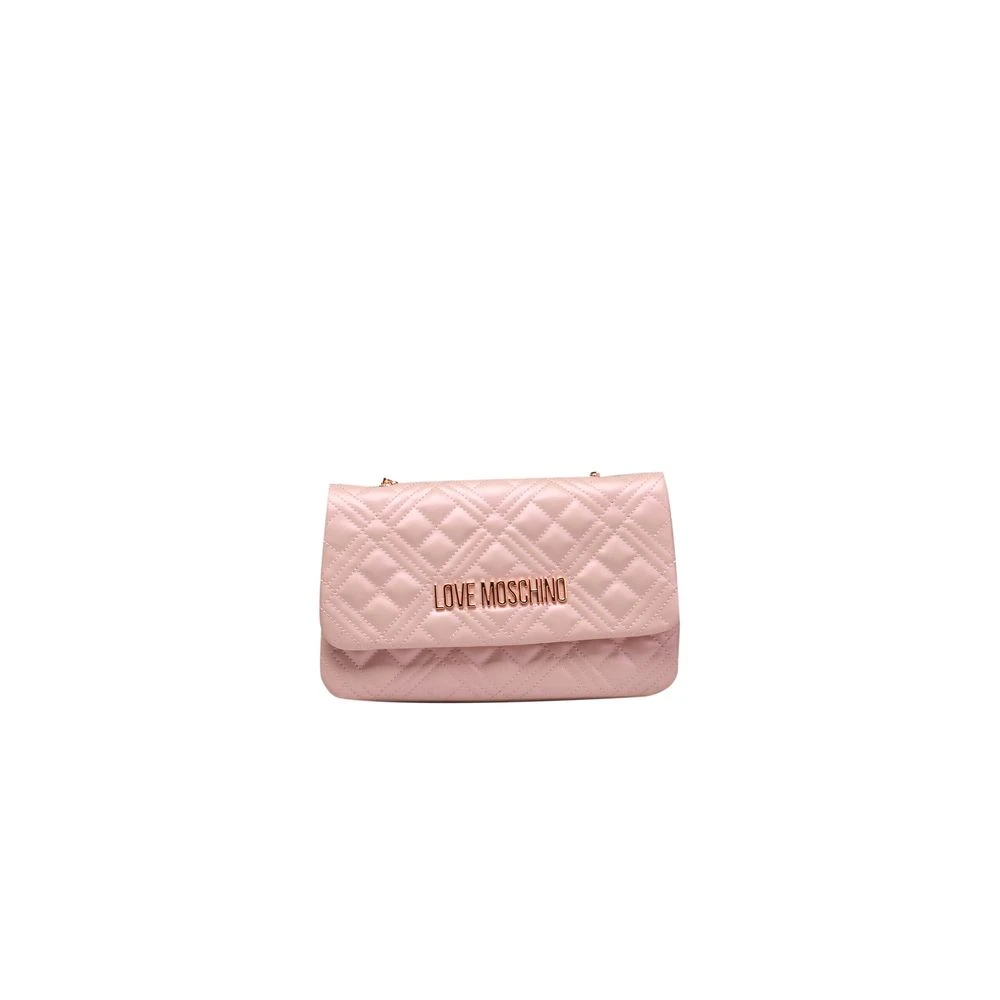 Love Moschino Kleurrijke Crossbody Tas met Klep Sluiting Pink Dames