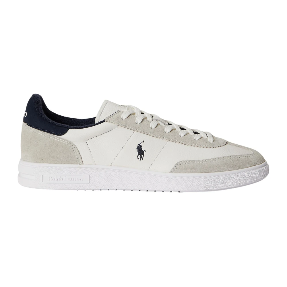 Polo Ralph Lauren Bedford Leather-Suede Sneaker Heren Schoenen Wit
