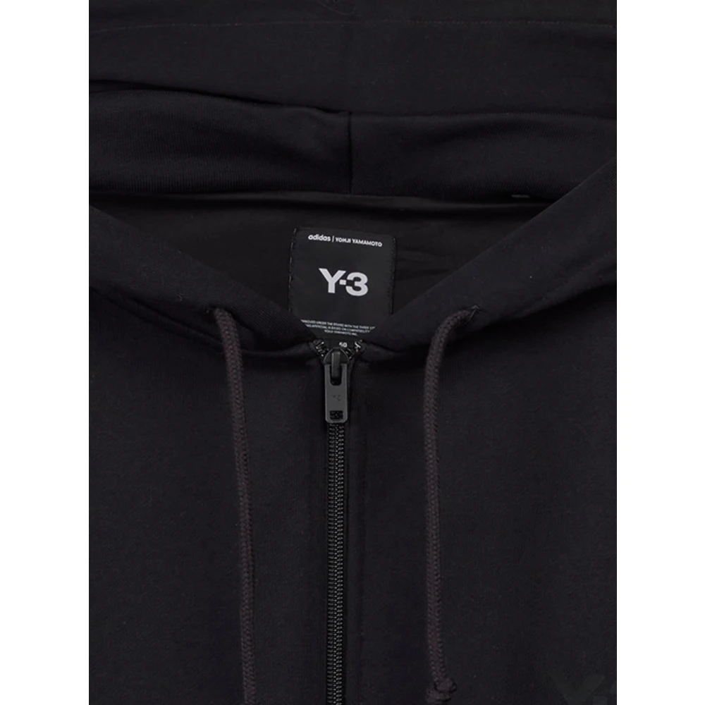 Y-3 Katoenen Logo Hoodie Black Heren