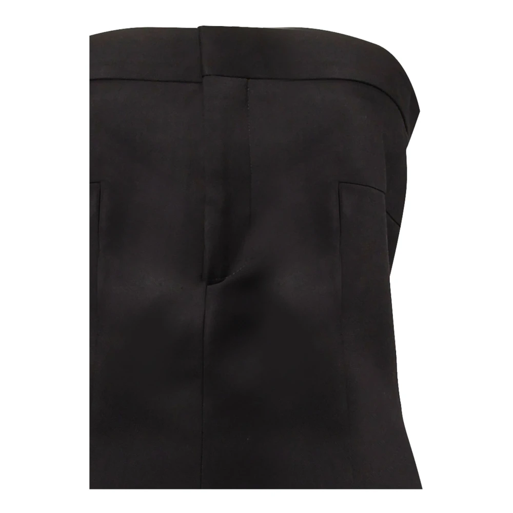 Nineminutes Zwarte Midi Jurk met Voorsplit Black Dames