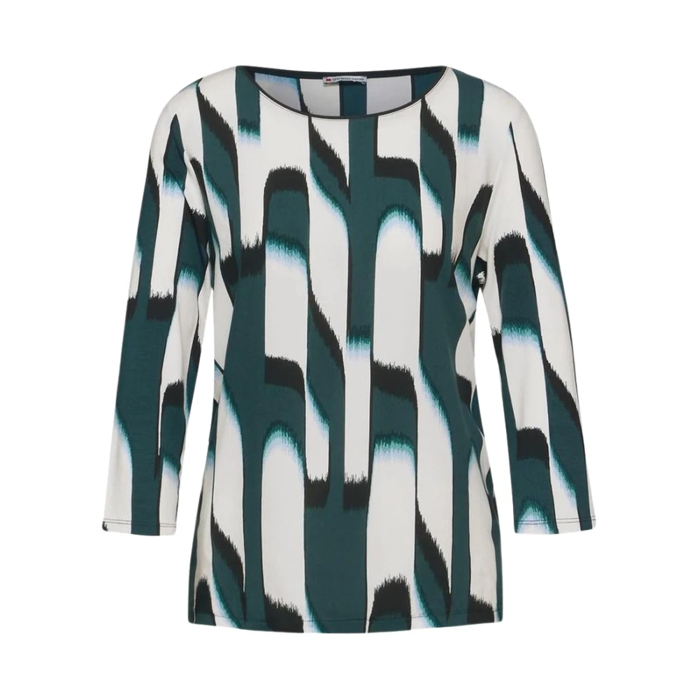 Street One Groene Abstracte Top voor Vrouwen Multicolor Dames