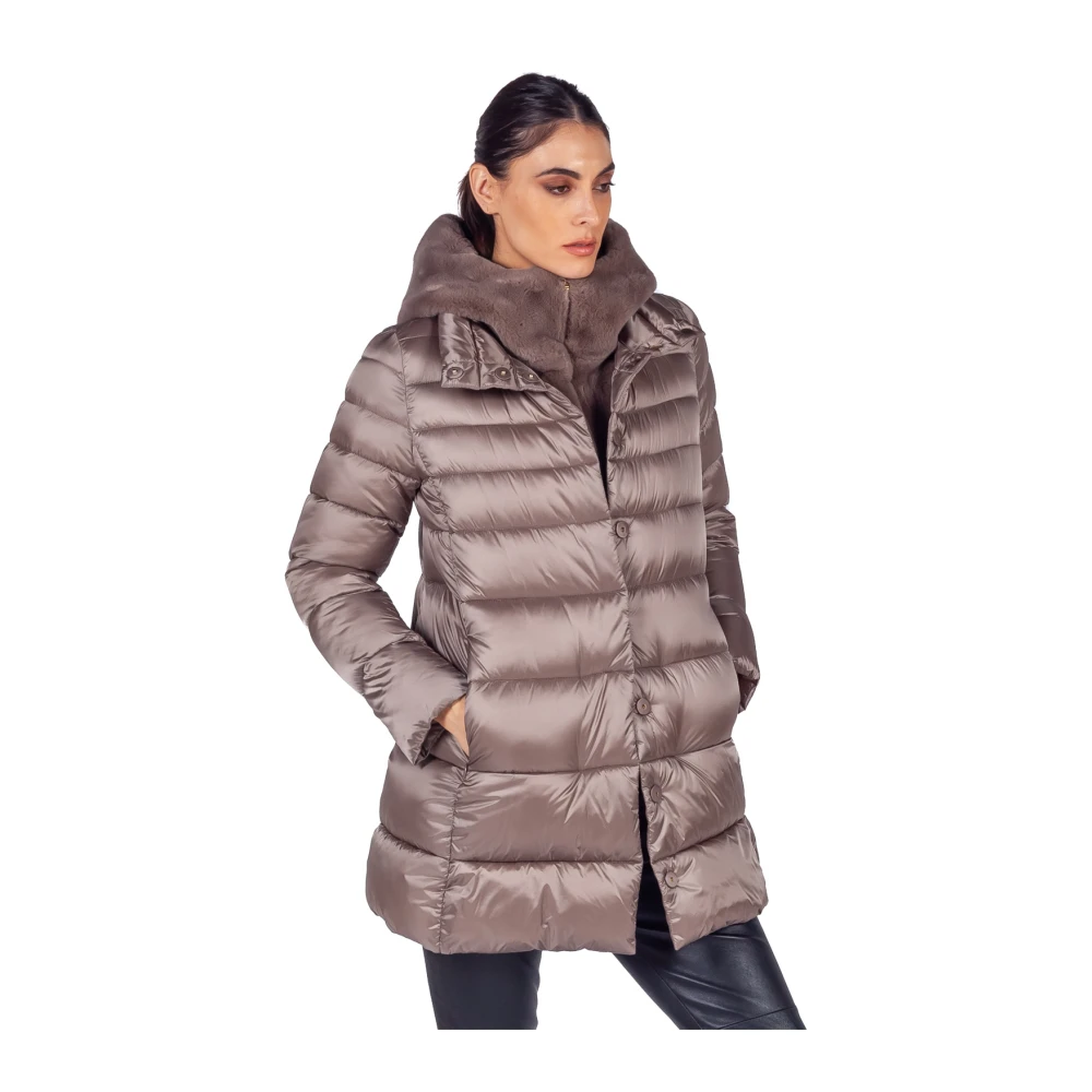 Emme DI Marella Beige Toscana Gewatteerde Jas Beige Dames