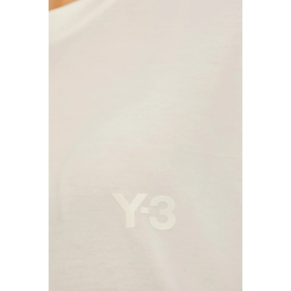 Y-3 T-shirt met logo Beige Dames