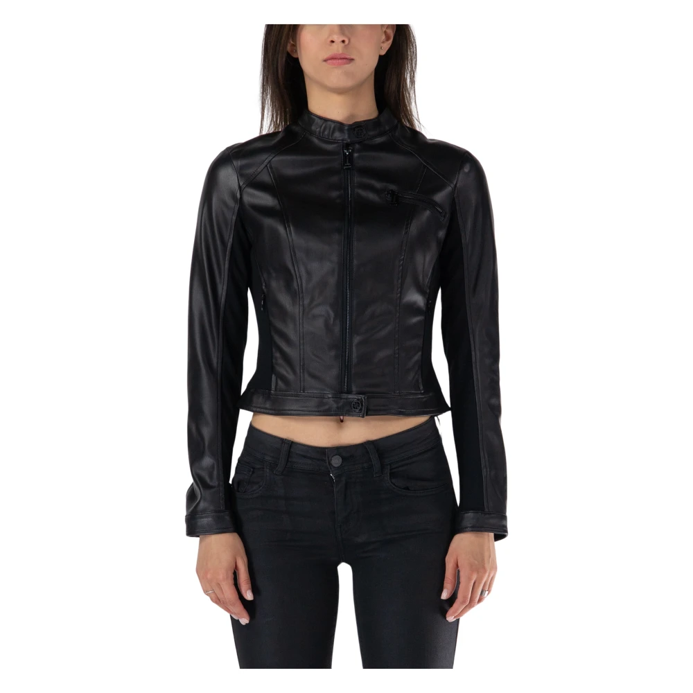 Guess Women's Black Light Jackets, 2XL, Eco Leather Jacket