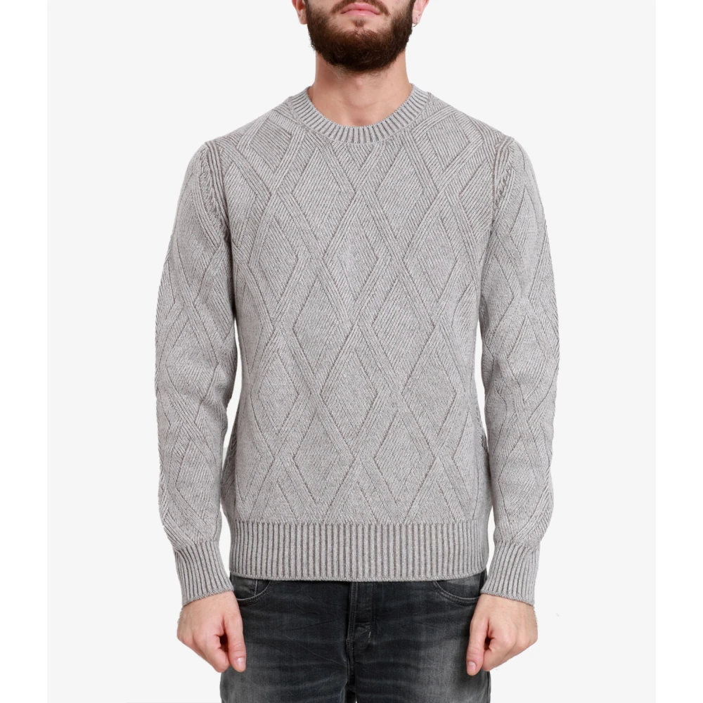 Gran Sasso Kasjmiermix Rhombus Links Trui Gray Heren