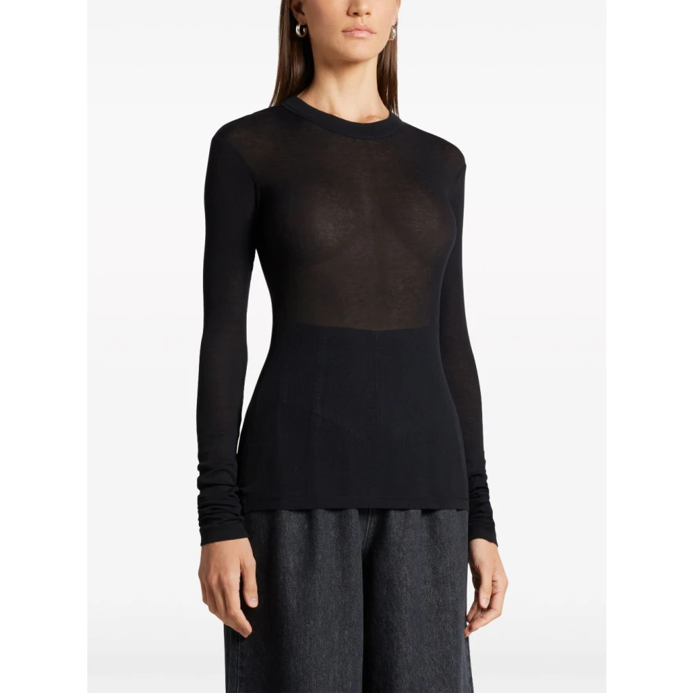 Bite Studios Zwarte Katoenen Crew Neck T-shirt Black Dames