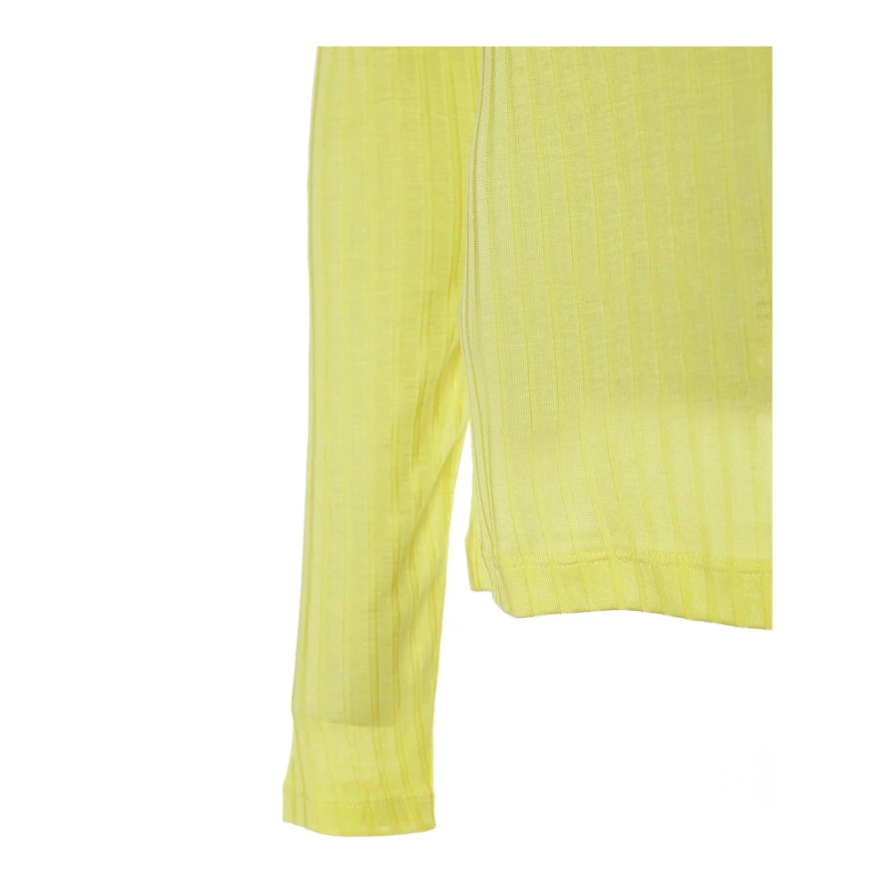 closed Round-neck Knitwear Yellow Dames