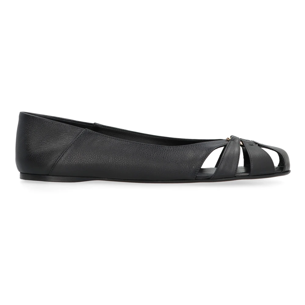 Ferragamo Women's Black Leather Ballet Flats