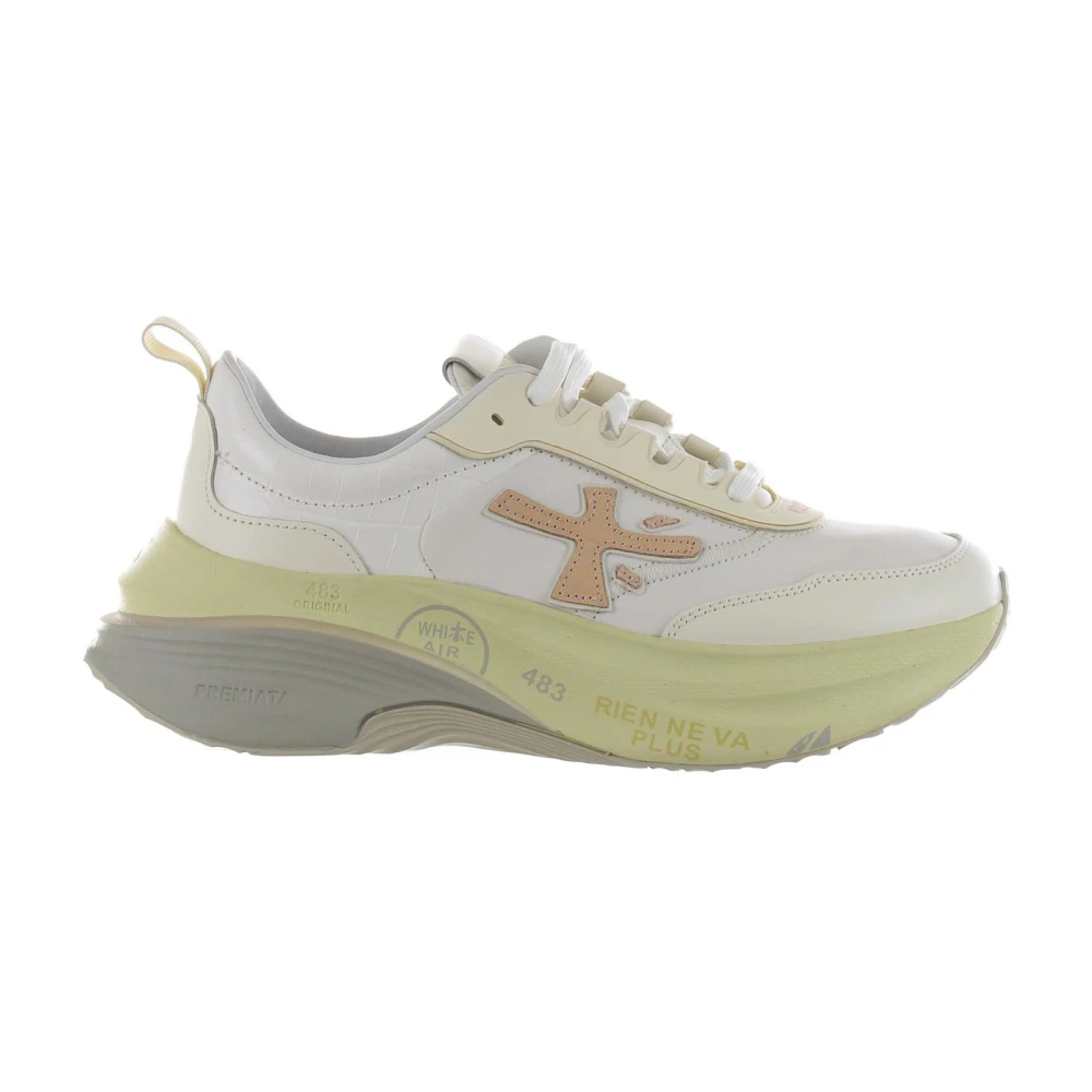 Premiata Witte Leren Sneakers met Logo Dames Schoenen