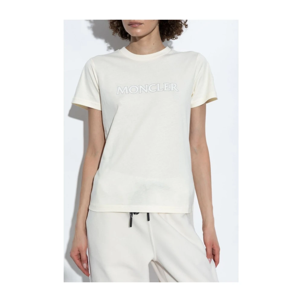 Moncler Witte T-shirt voor vrouwen White Dames