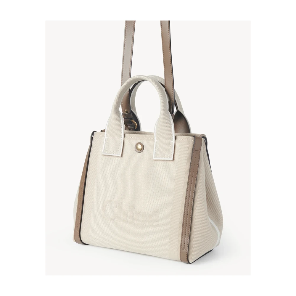 Chloé Beige Schoudertas met Drukknoopsluiting Beige Dames
