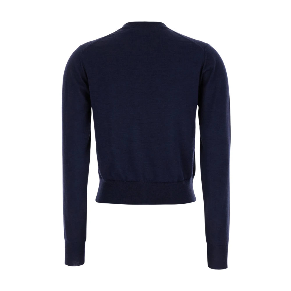 Maison Kitsuné Baby Fox Patch Cardigan Sweaters Blue Dames